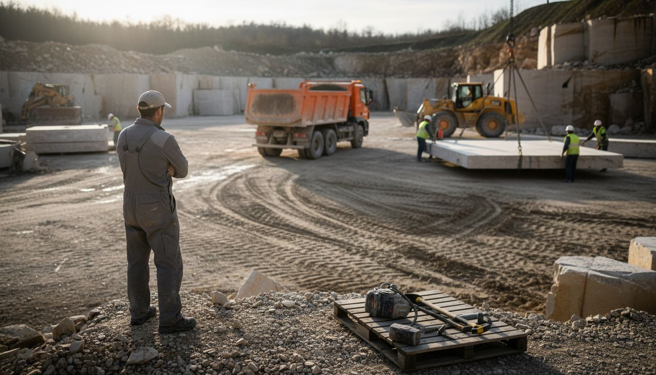 Agent de carrière chargé de superviser l’extraction de la pierre naturelle