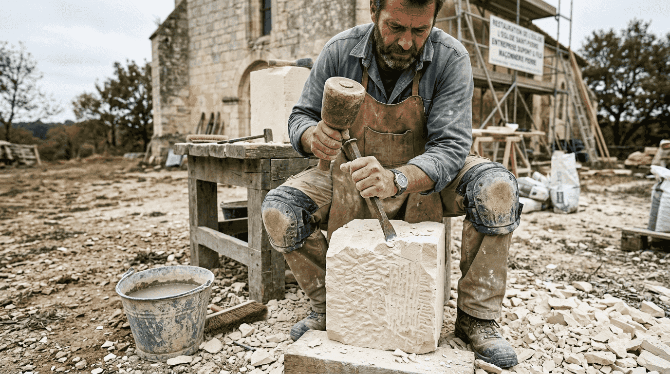 Artisan tailleur de pierre spécialisé dans la restauration du patrimoine